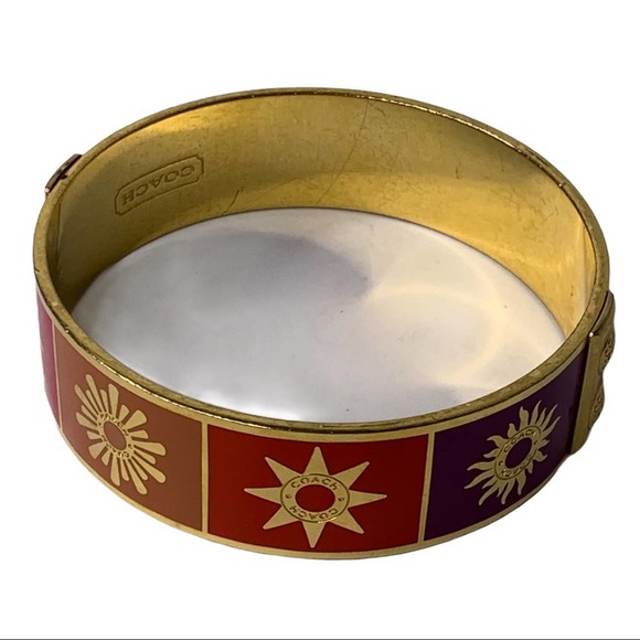 COACH SIGNATURE SUN ENAMEL BANGLE BRACELET - Picture 3 of 5